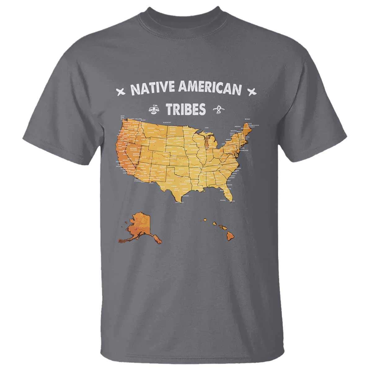 Native American Tribes T Shirt Vintage Native American Map US History - Wonder Print Shop