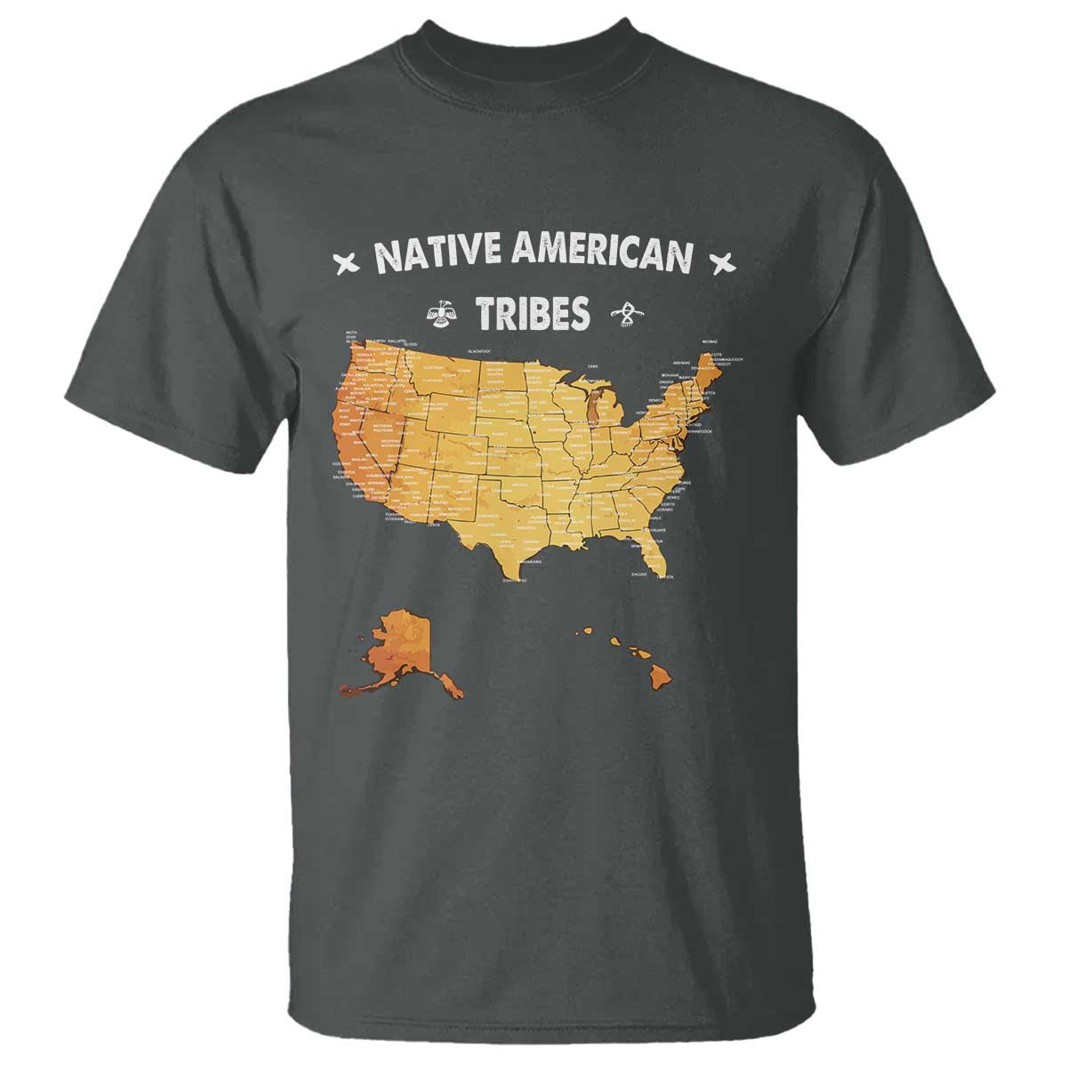 Native American Tribes T Shirt Vintage Native American Map US History - Wonder Print Shop
