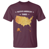 Native American Tribes T Shirt Vintage Native American Map US History - Wonder Print Shop