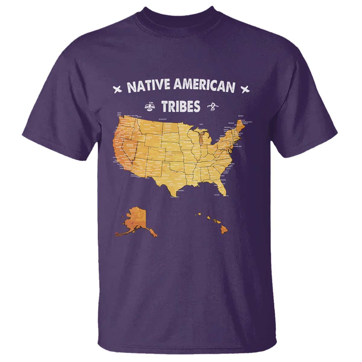 Native American Tribes T Shirt Vintage Native American Map US History - Wonder Print Shop