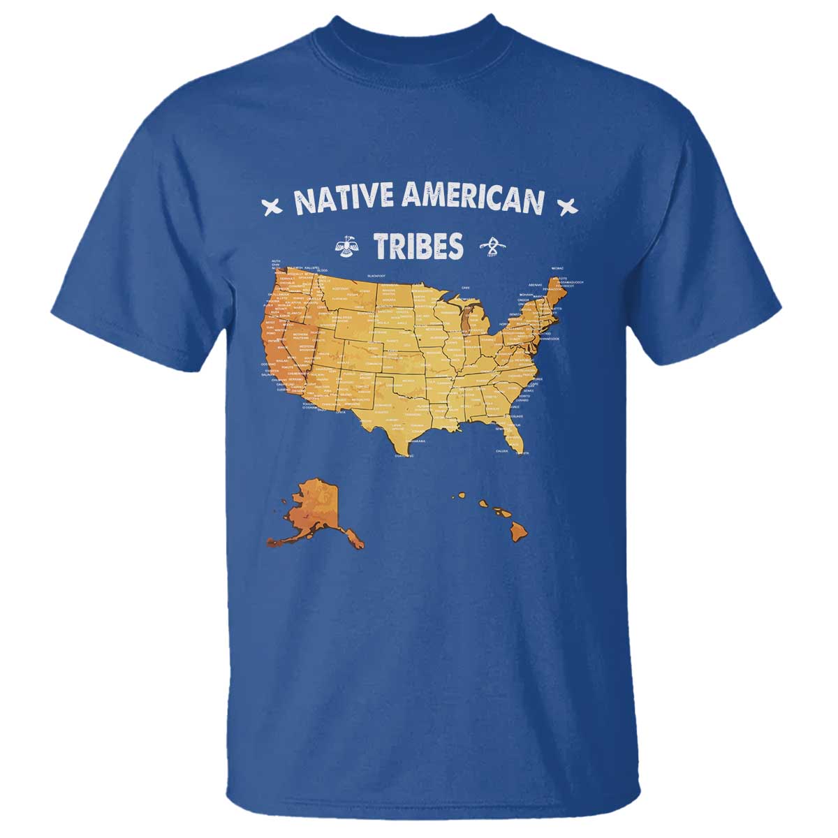 Native American Tribes T Shirt Vintage Native American Map US History - Wonder Print Shop