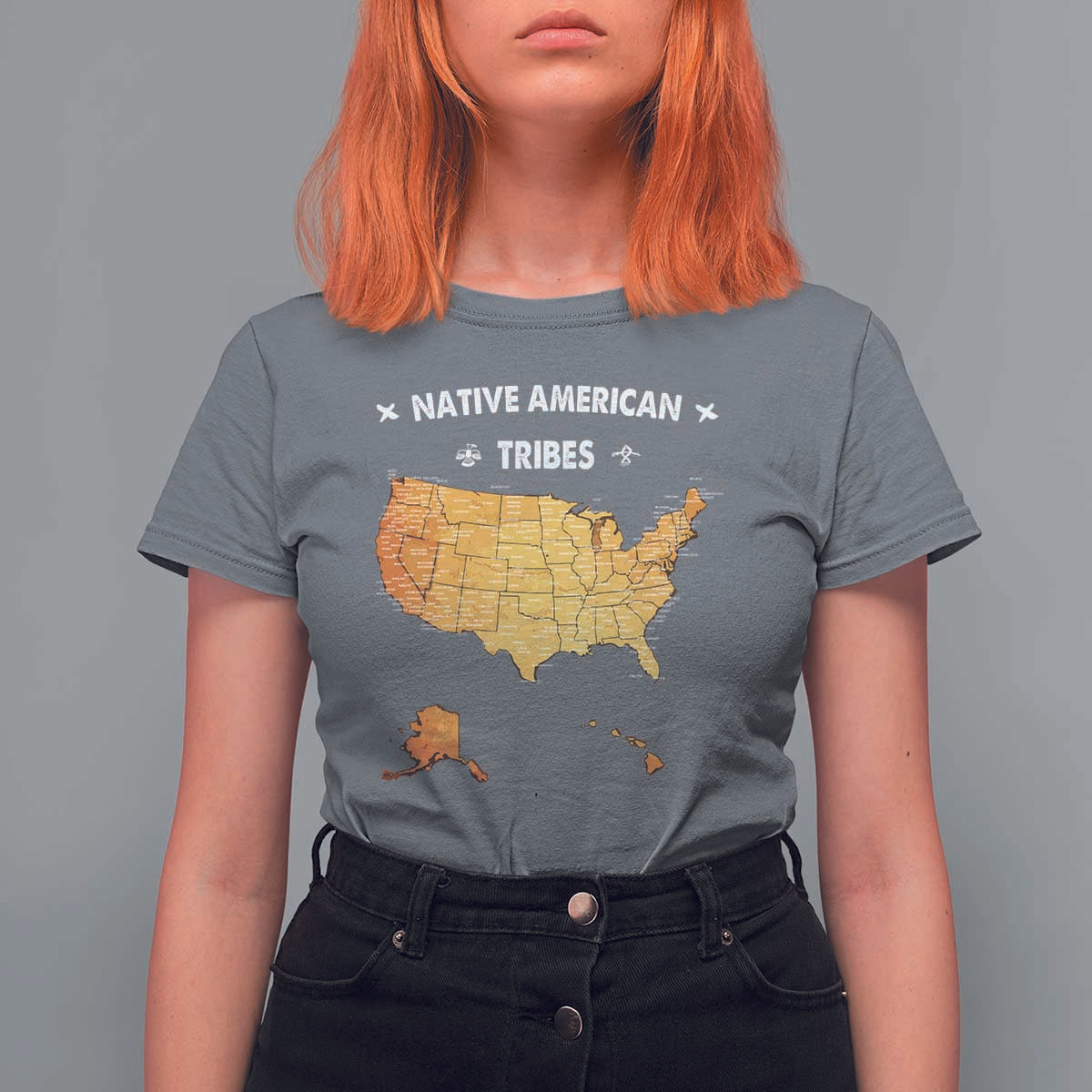Native American Tribes T Shirt For Women Vintage Native American Map US History - Wonder Print Shop