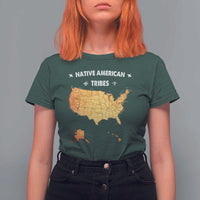 Native American Tribes T Shirt For Women Vintage Native American Map US History - Wonder Print Shop