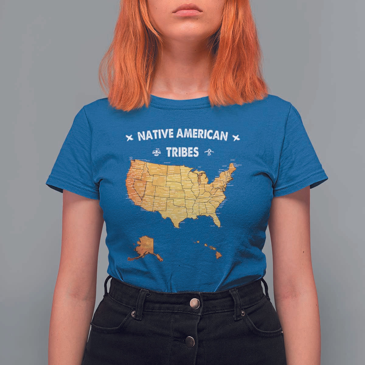 Native American Tribes T Shirt For Women Vintage Native American Map US History - Wonder Print Shop