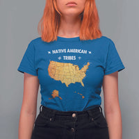 Native American Tribes T Shirt For Women Vintage Native American Map US History - Wonder Print Shop
