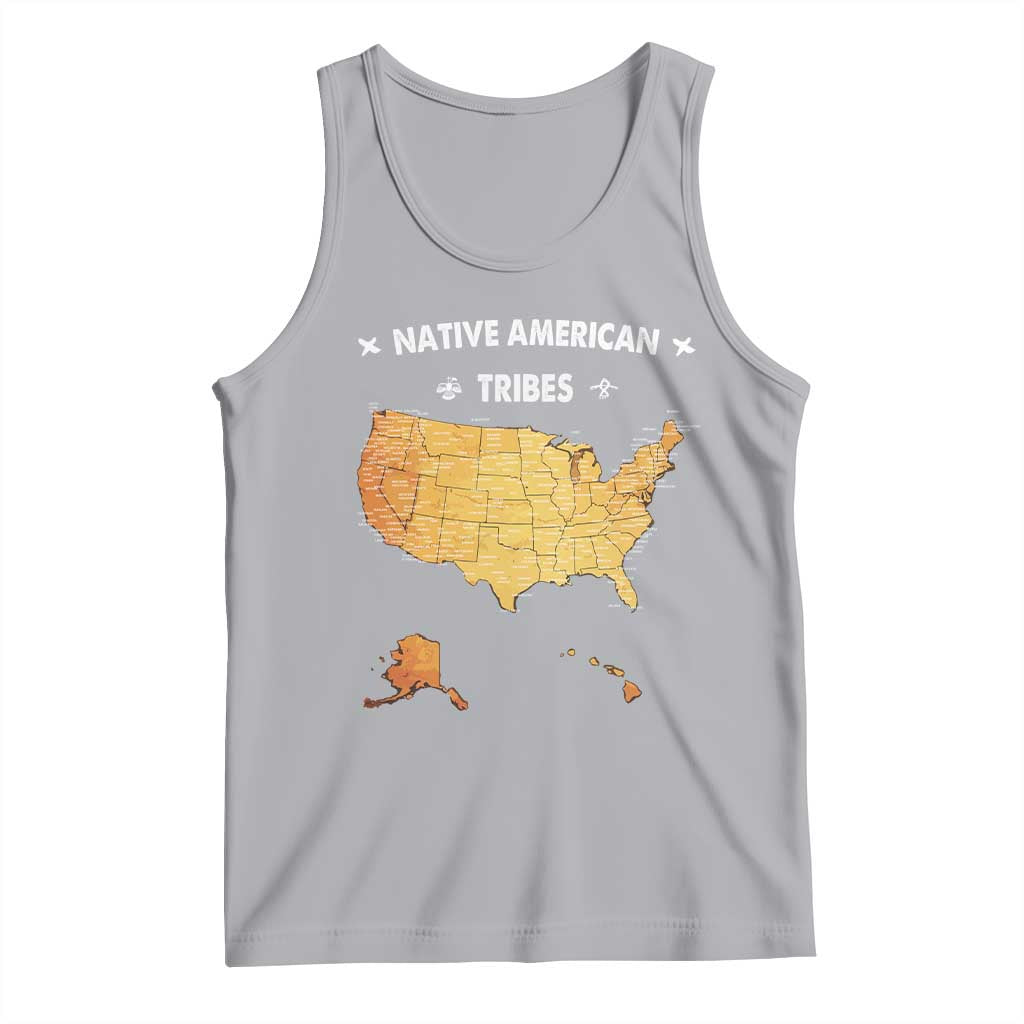 Native American Tribes Tank Top Vintage Native American Map US History - Wonder Print Shop