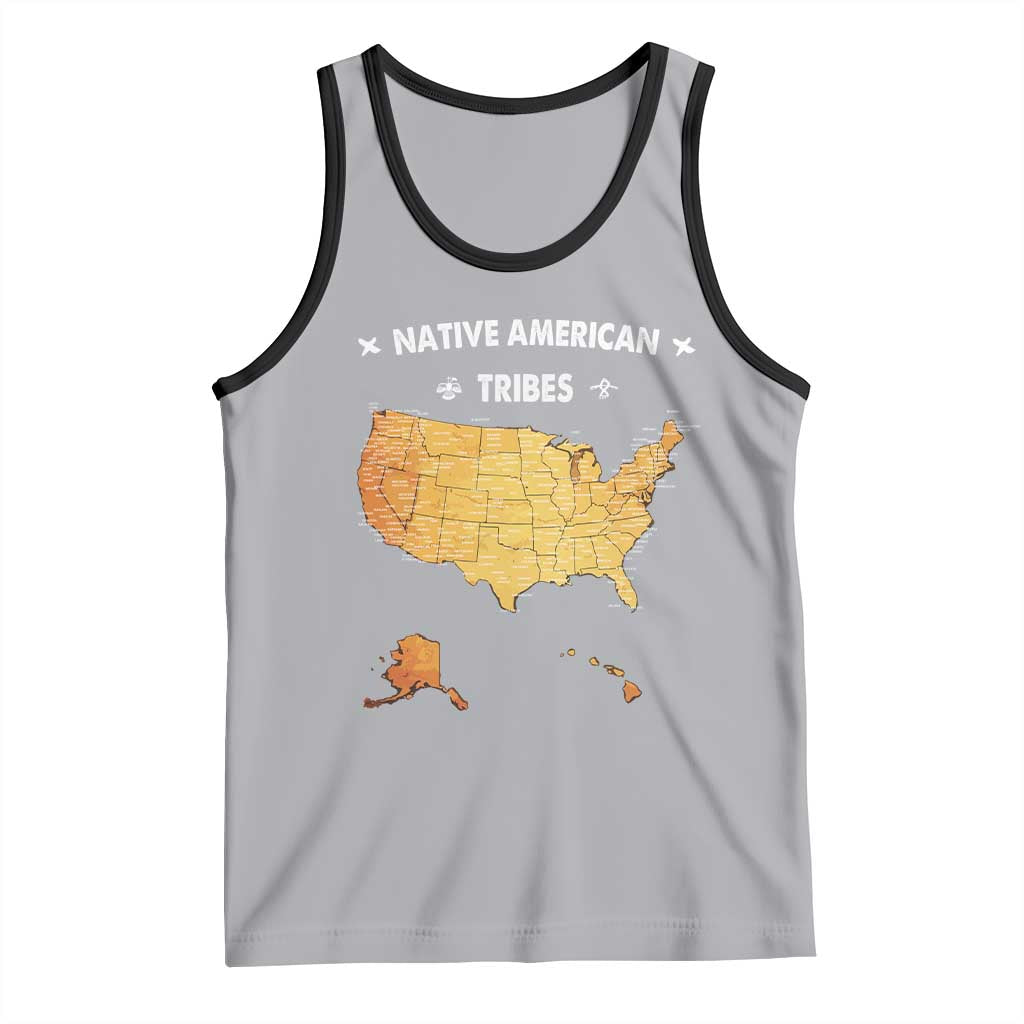 Native American Tribes Tank Top Vintage Native American Map US History - Wonder Print Shop