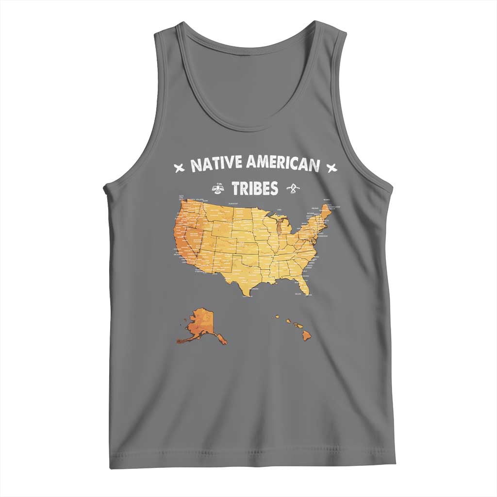 Native American Tribes Tank Top Vintage Native American Map US History - Wonder Print Shop