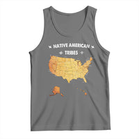Native American Tribes Tank Top Vintage Native American Map US History - Wonder Print Shop