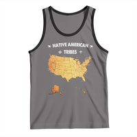 Native American Tribes Tank Top Vintage Native American Map US History - Wonder Print Shop