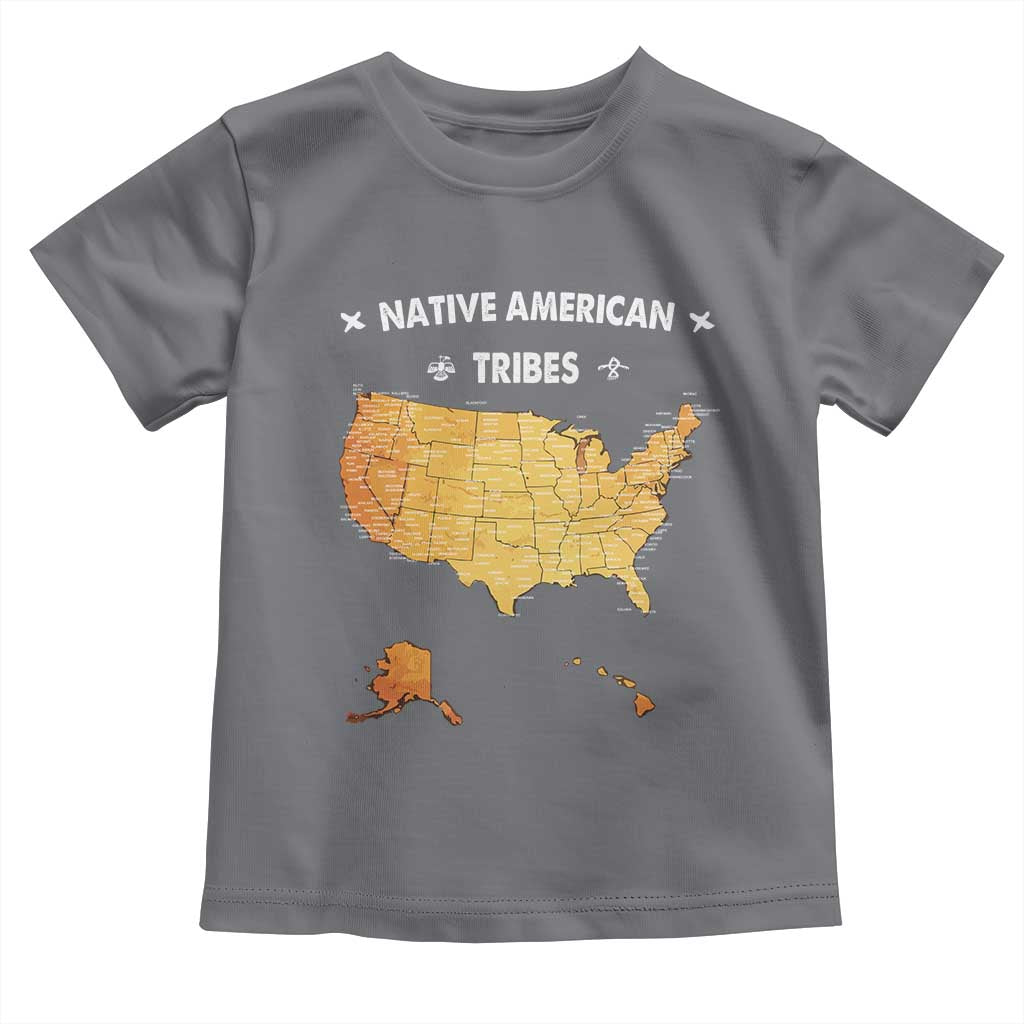 Native American Tribes Toddler T Shirt Vintage Native American Map US History - Wonder Print Shop
