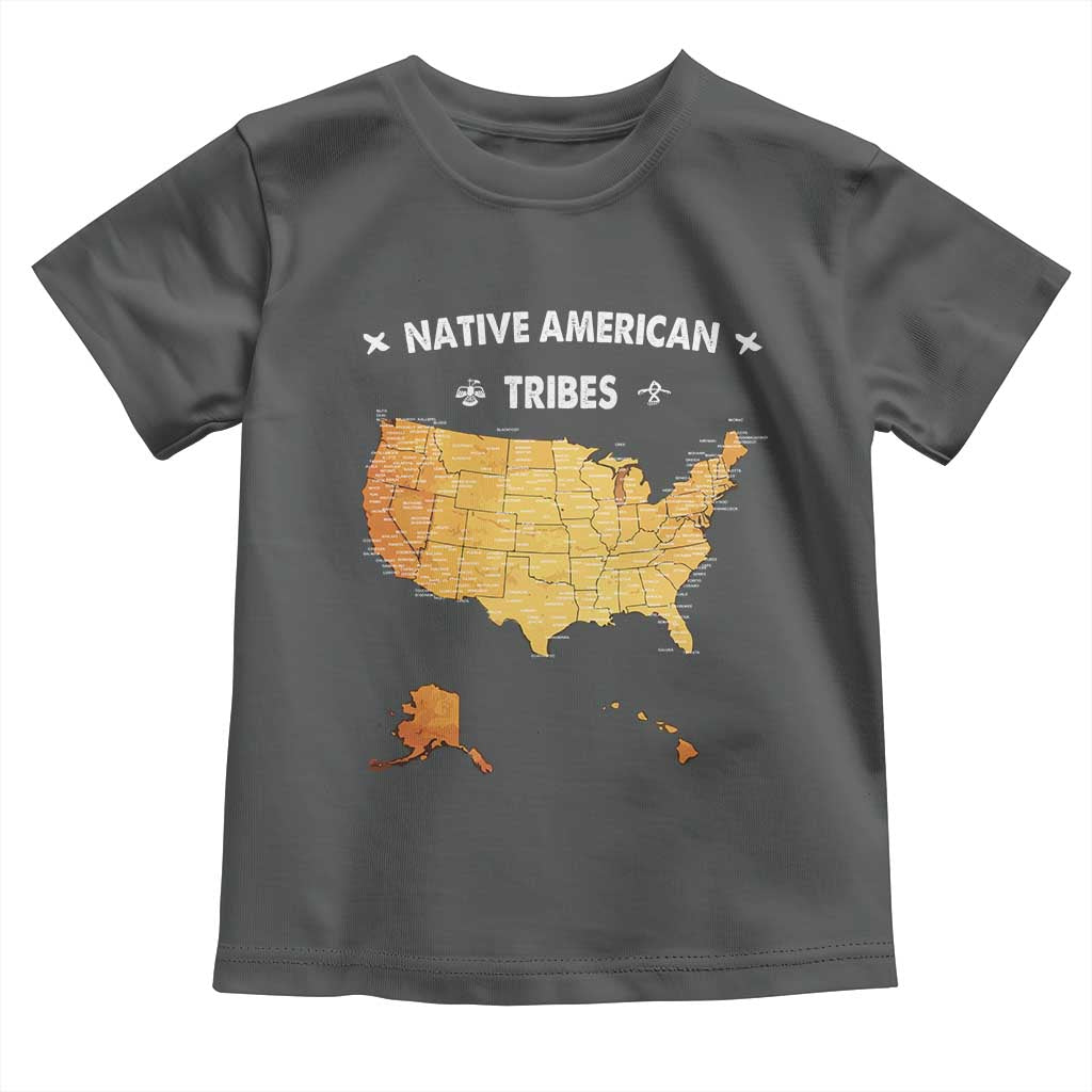 Native American Tribes Toddler T Shirt Vintage Native American Map US History - Wonder Print Shop