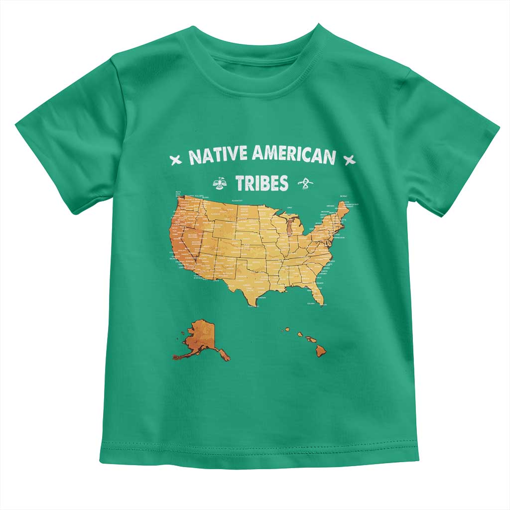 Native American Tribes Toddler T Shirt Vintage Native American Map US History - Wonder Print Shop