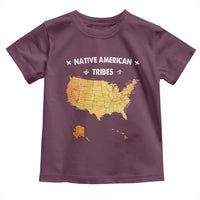 Native American Tribes Toddler T Shirt Vintage Native American Map US History - Wonder Print Shop