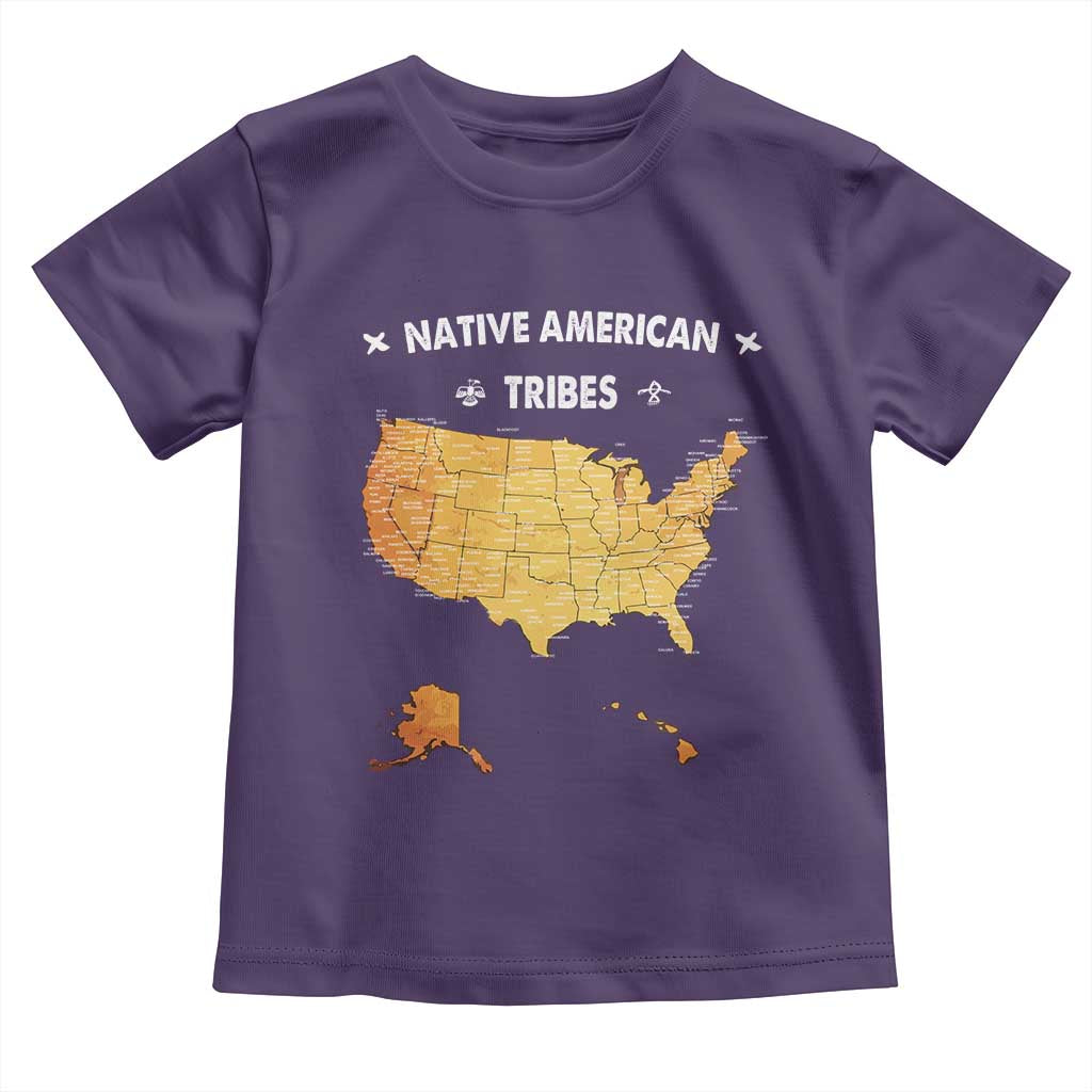 Native American Tribes Toddler T Shirt Vintage Native American Map US History - Wonder Print Shop