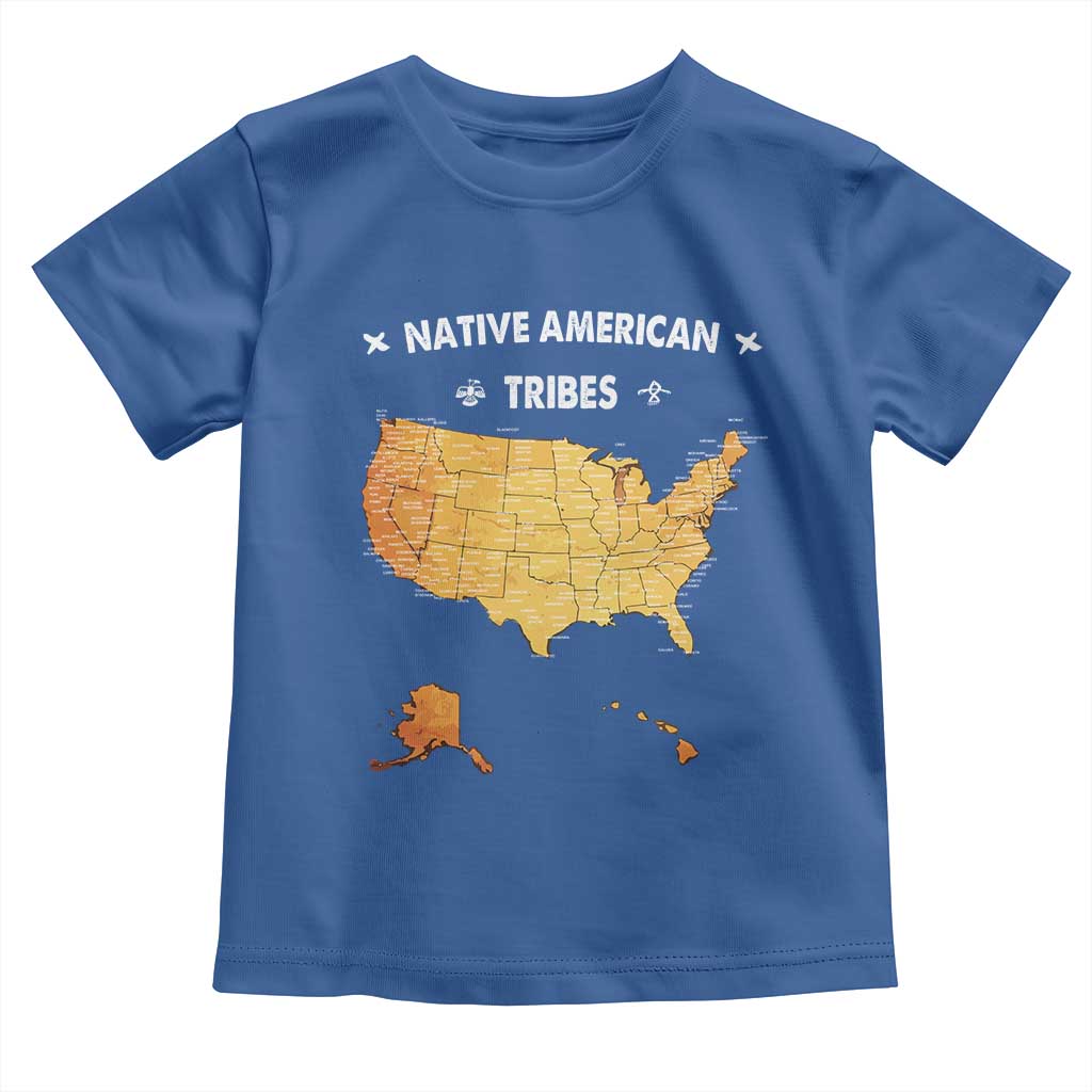 Native American Tribes Toddler T Shirt Vintage Native American Map US History - Wonder Print Shop