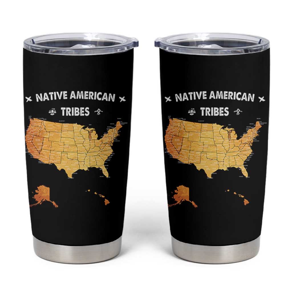 Native American Tribes Tumbler Cup Vintage Native American Map US History - Wonder Print Shop