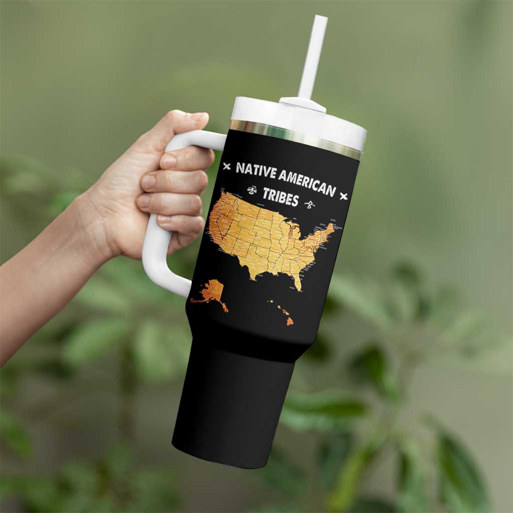 Native American Tribes Tumbler With Handle Vintage Native American Map US History - Wonder Print Shop