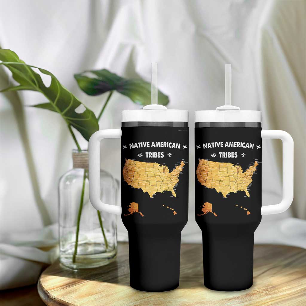 Native American Tribes Tumbler With Handle Vintage Native American Map US History - Wonder Print Shop
