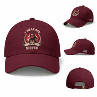 Native American Women Baseball Cap I Wear Red For My Sister Stop MMIW Hand