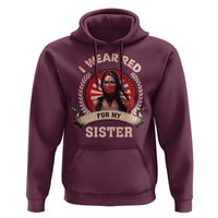 Native American Women Hoodie I Wear Red For My Sister Stop MMIW Hand
