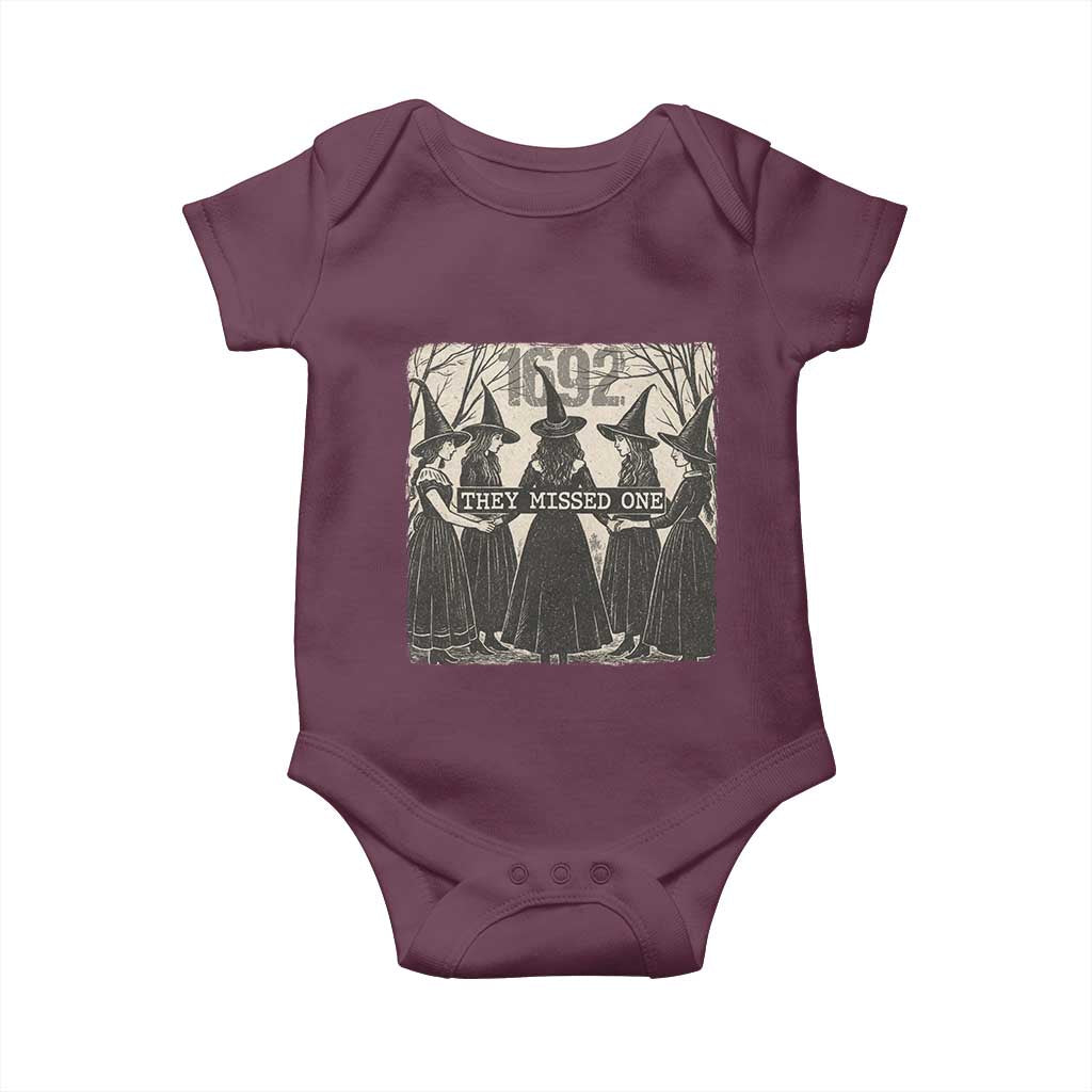 1692 They Missed One Baby Onesie Halloween Feminist Witch Trials - Wonder Print Shop