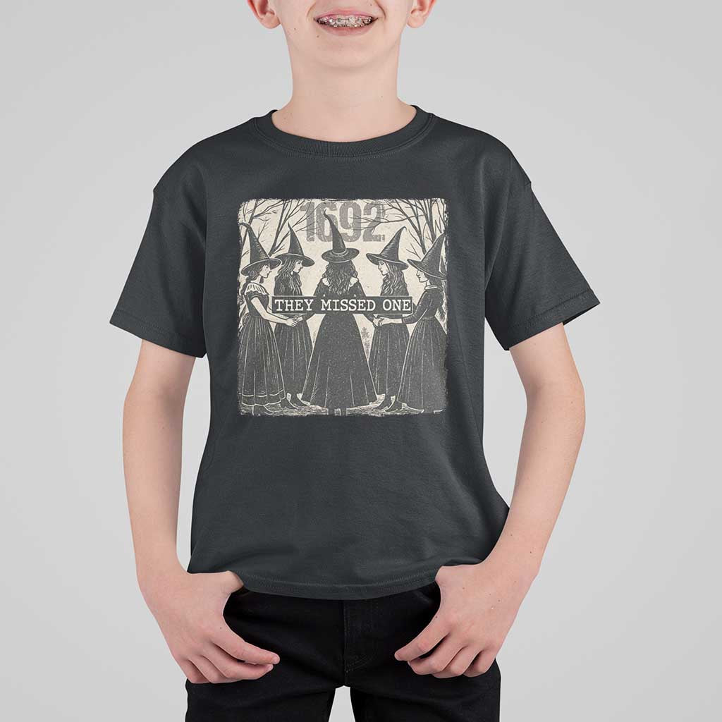 1692 They Missed One T Shirt For Kid Halloween Feminist Witch Trials - Wonder Print Shop