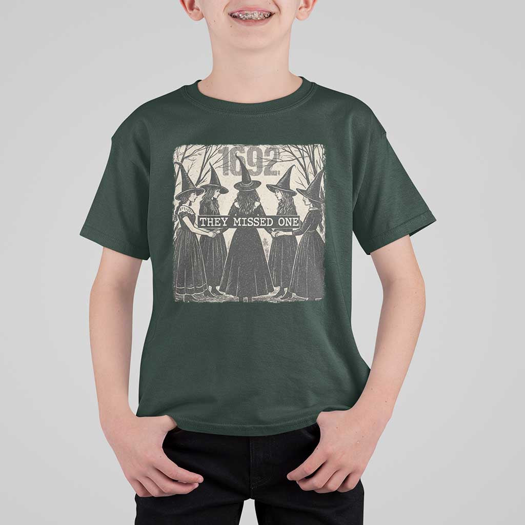 1692 They Missed One T Shirt For Kid Halloween Feminist Witch Trials - Wonder Print Shop