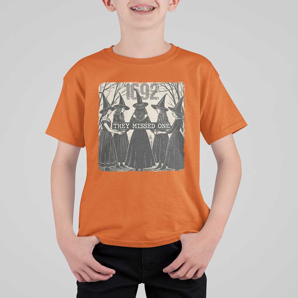 1692 They Missed One T Shirt For Kid Halloween Feminist Witch Trials - Wonder Print Shop