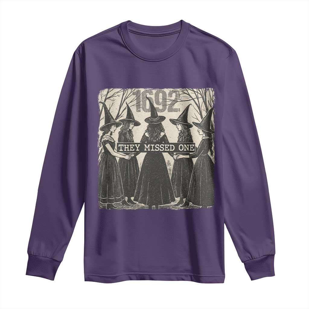 1692 They Missed One Long Sleeve Shirt Halloween Feminist Witch Trials - Wonder Print Shop