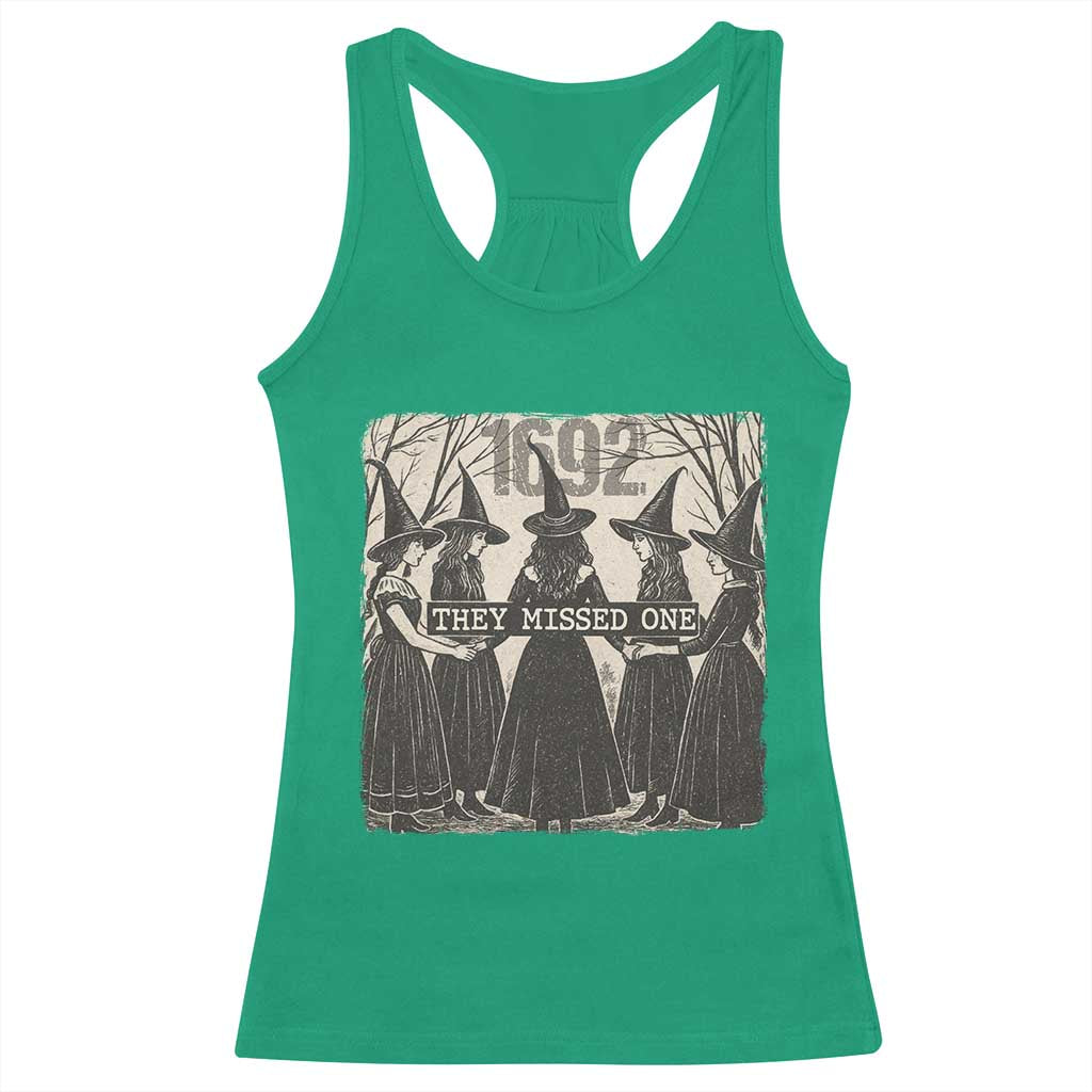 1692 They Missed One Racerback Tank Top Halloween Feminist Witch Trials - Wonder Print Shop