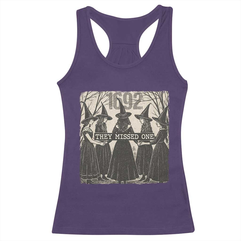 1692 They Missed One Racerback Tank Top Halloween Feminist Witch Trials - Wonder Print Shop