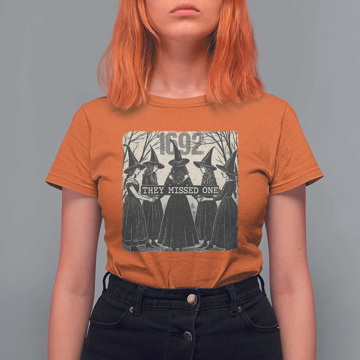 1692 They Missed One T Shirt For Women Halloween Feminist Witch Trials - Wonder Print Shop