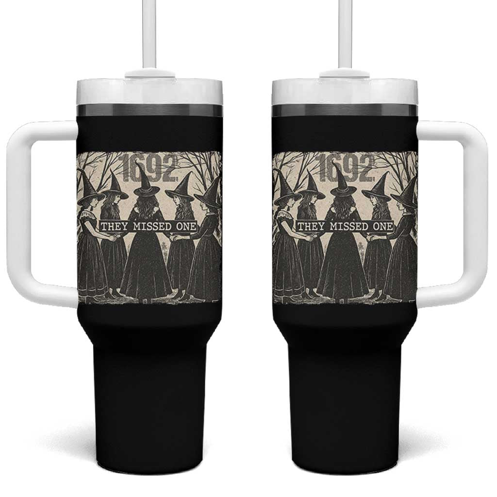 1692 They Missed One Tumbler With Handle Halloween Feminist Witch Trials - Wonder Print Shop
