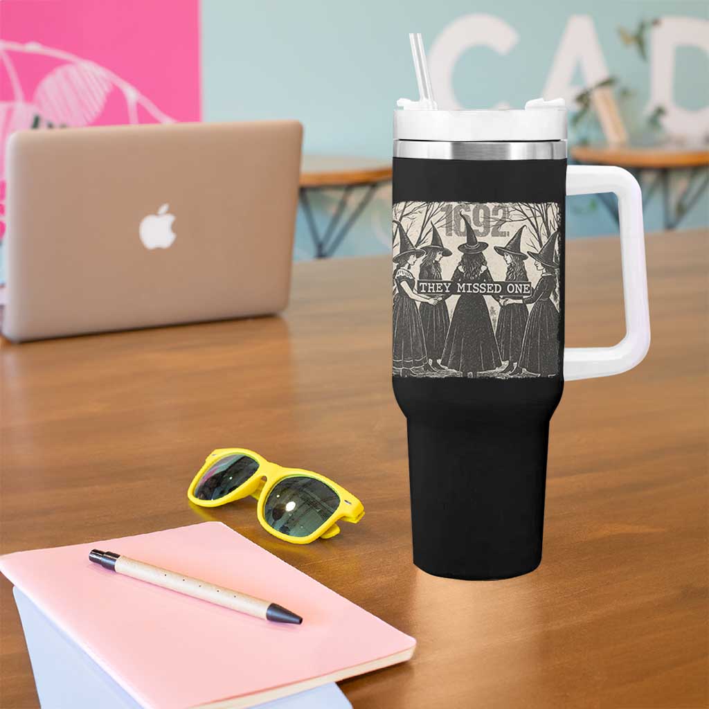 1692 They Missed One Tumbler With Handle Halloween Feminist Witch Trials - Wonder Print Shop
