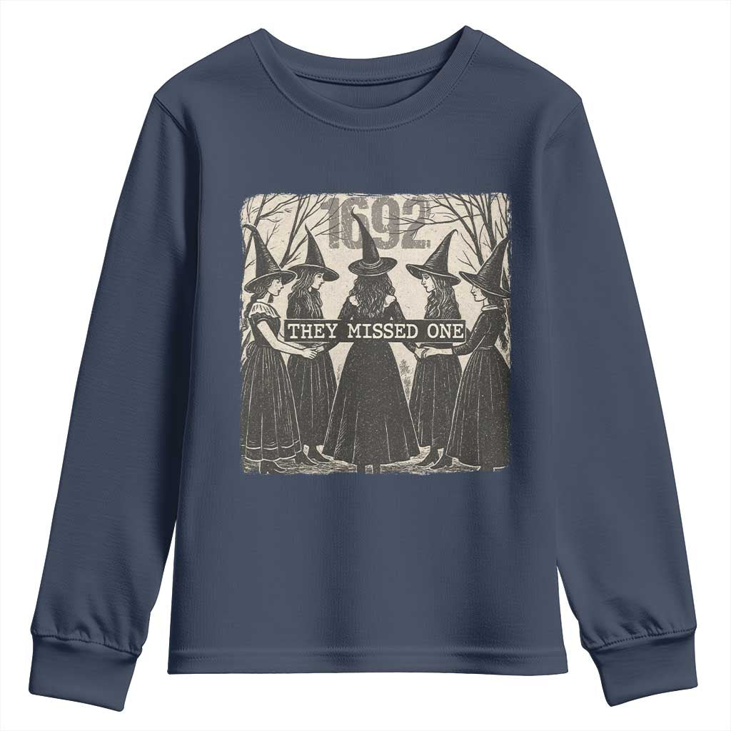 1692 They Missed One Youth Sweatshirt Halloween Feminist Witch Trials - Wonder Print Shop