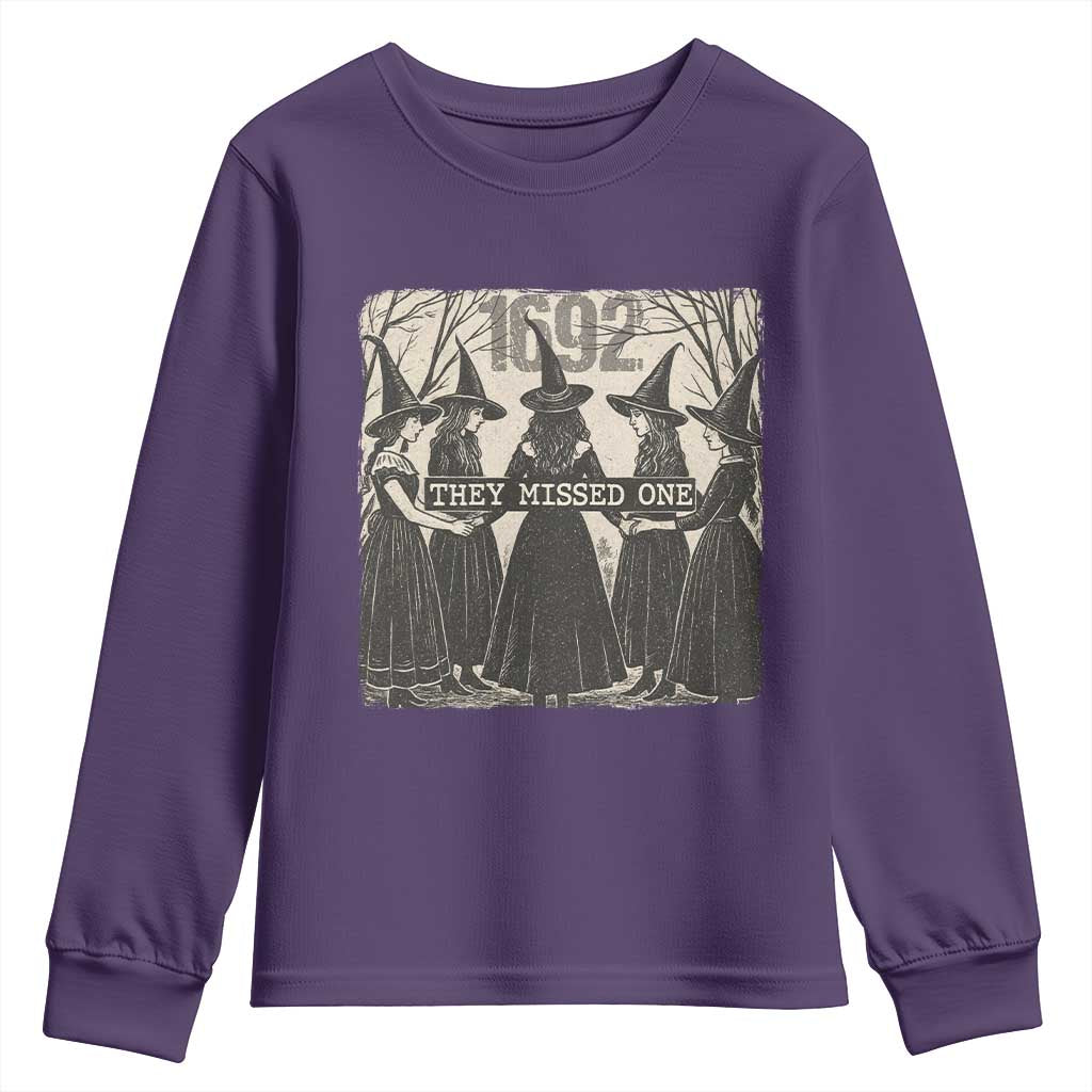 1692 They Missed One Youth Sweatshirt Halloween Feminist Witch Trials - Wonder Print Shop