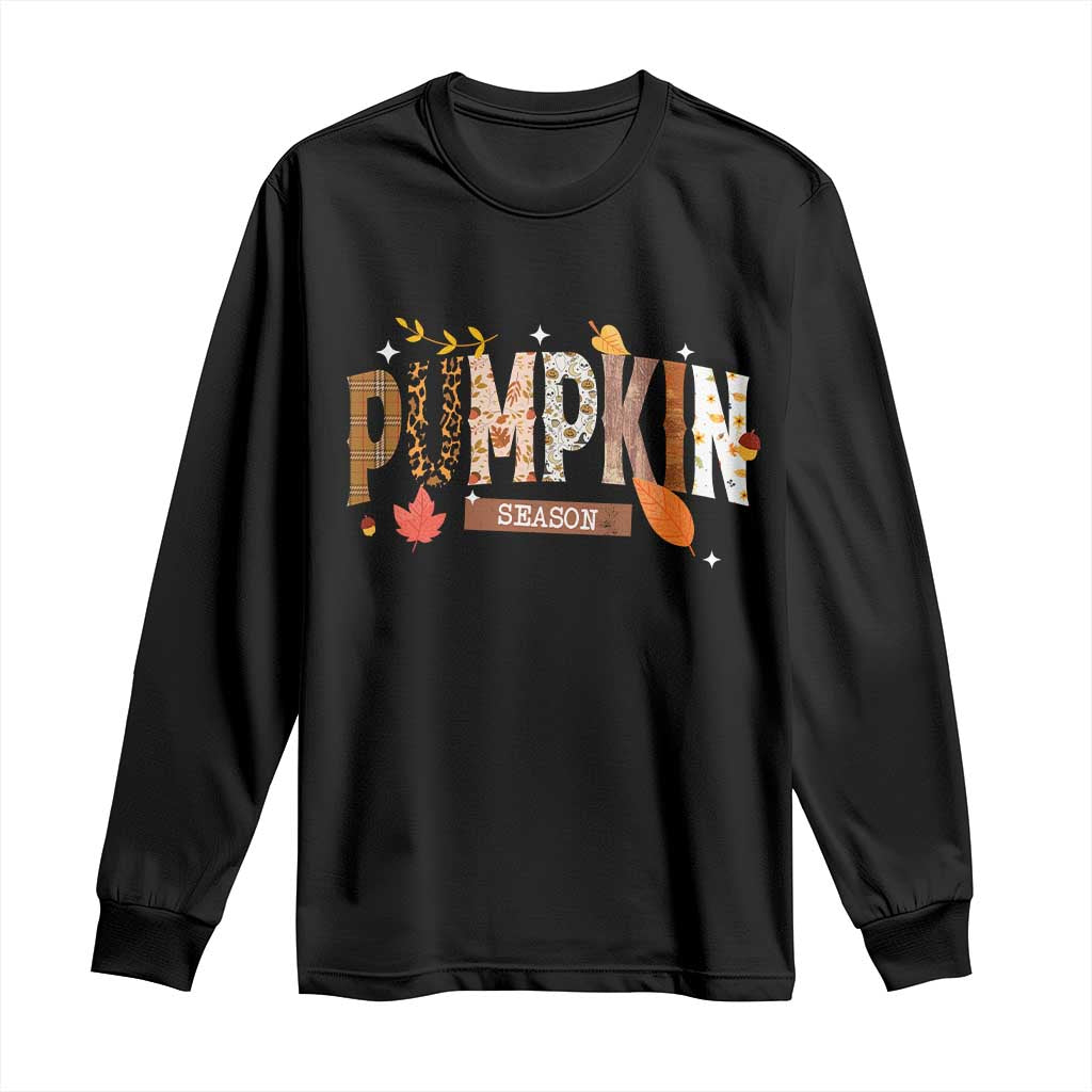 Pumpkin Season Long Sleeve Shirt Fall Autumn Harvest Season Thanksgiving - Wonder Print Shop