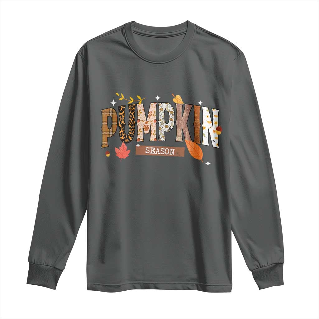Pumpkin Season Long Sleeve Shirt Fall Autumn Harvest Season Thanksgiving - Wonder Print Shop