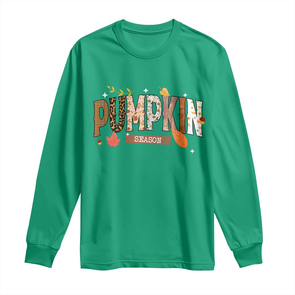 Pumpkin Season Long Sleeve Shirt Fall Autumn Harvest Season Thanksgiving - Wonder Print Shop