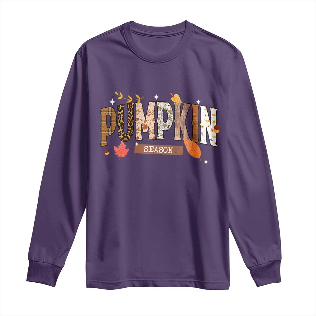 Pumpkin Season Long Sleeve Shirt Fall Autumn Harvest Season Thanksgiving - Wonder Print Shop