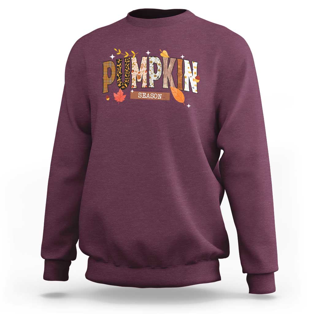 Pumpkin Season Sweatshirt Fall Autumn Harvest Season Thanksgiving - Wonder Print Shop
