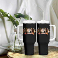 Pumpkin Season Tumbler With Handle Fall Autumn Harvest Season Thanksgiving - Wonder Print Shop