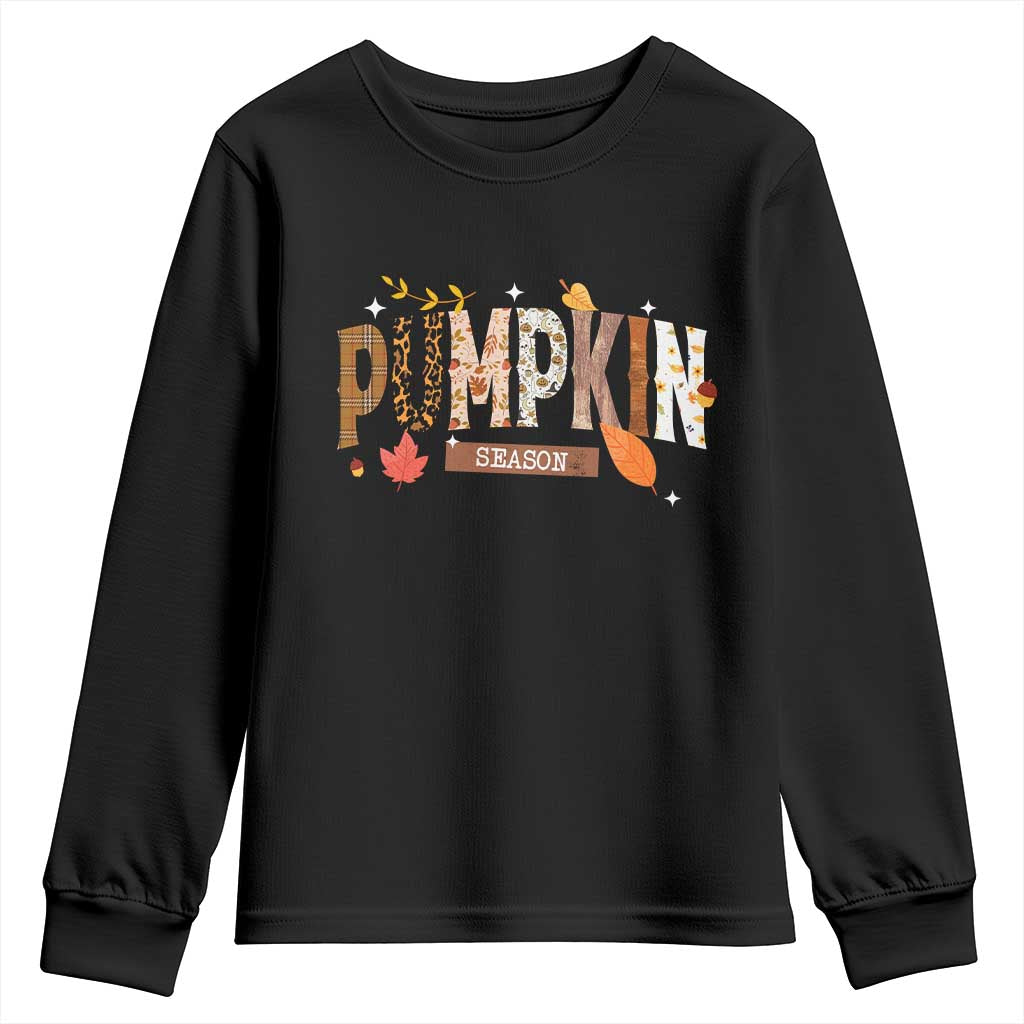 Pumpkin Season Youth Sweatshirt Fall Autumn Harvest Season Thanksgiving - Wonder Print Shop