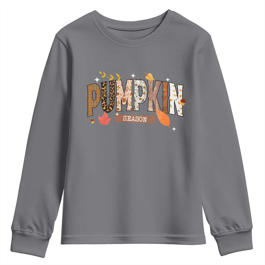 Pumpkin Season Youth Sweatshirt Fall Autumn Harvest Season Thanksgiving - Wonder Print Shop