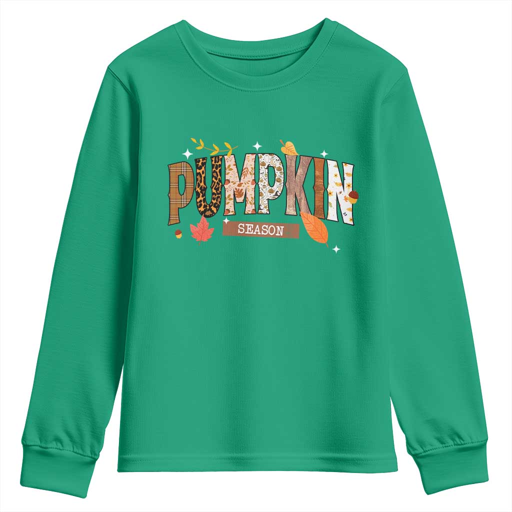 Pumpkin Season Youth Sweatshirt Fall Autumn Harvest Season Thanksgiving - Wonder Print Shop