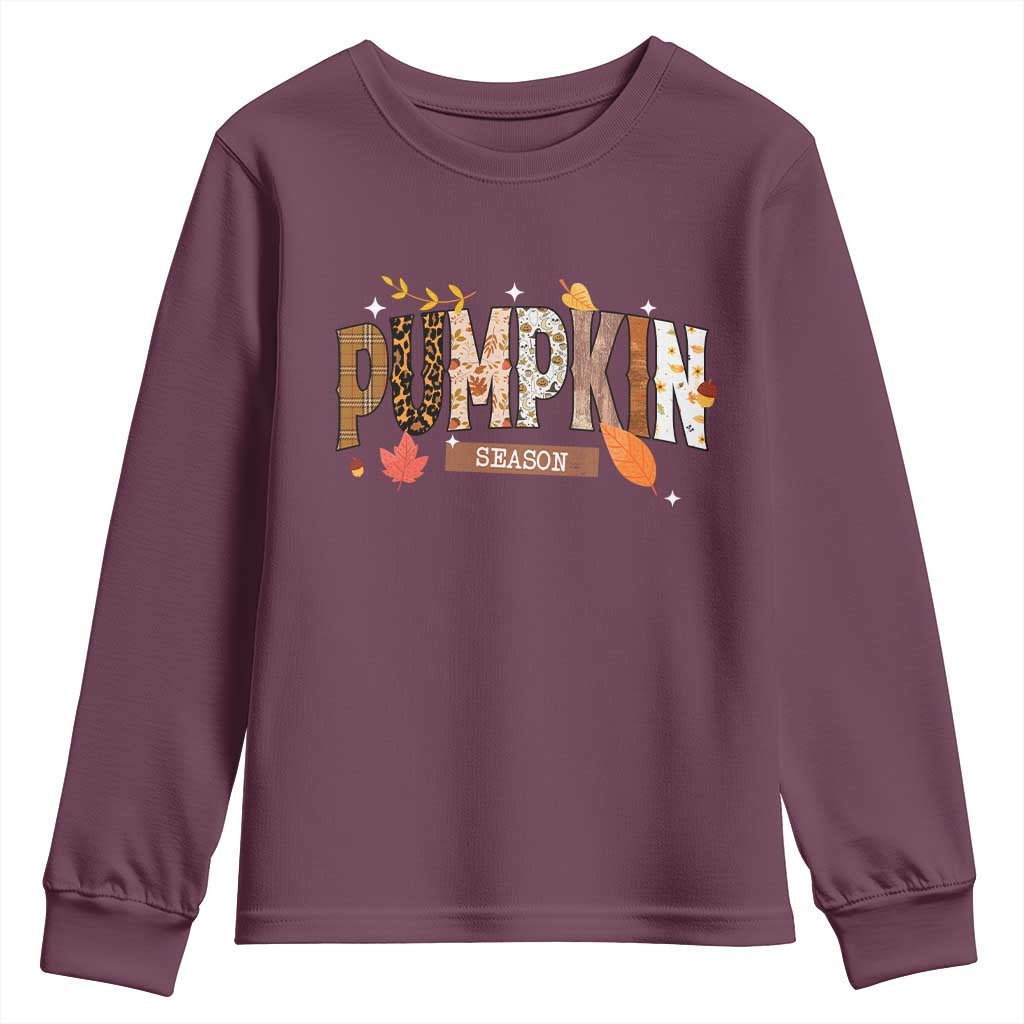 Pumpkin Season Youth Sweatshirt Fall Autumn Harvest Season Thanksgiving - Wonder Print Shop