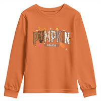 Pumpkin Season Youth Sweatshirt Fall Autumn Harvest Season Thanksgiving - Wonder Print Shop