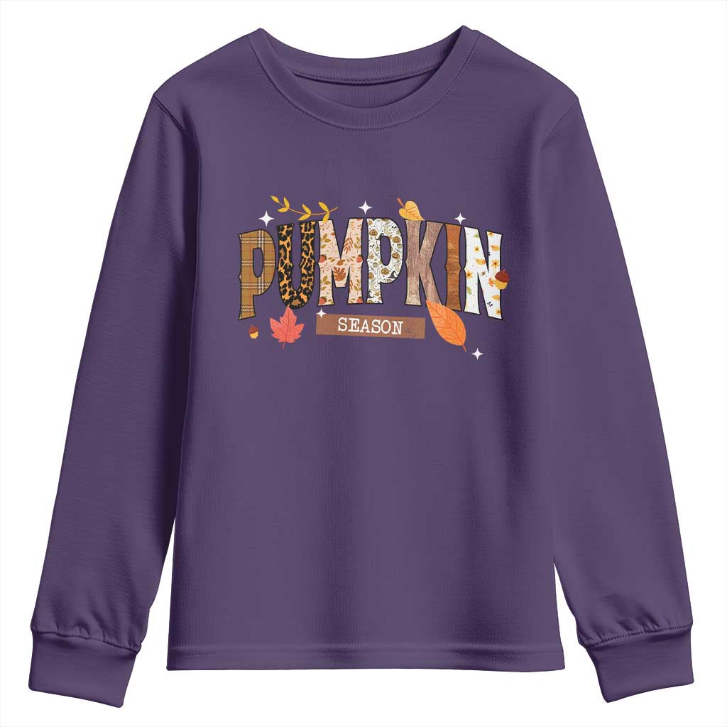 Pumpkin Season Youth Sweatshirt Fall Autumn Harvest Season Thanksgiving - Wonder Print Shop