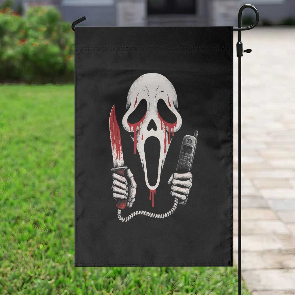 Funny Halloween Scary Face Ghost Garden Flag Horror Slasher Bloody Knife - Wonder Print Shop